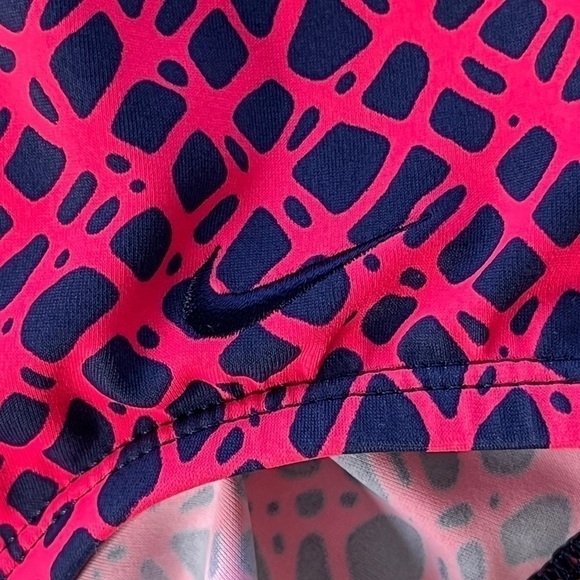 Nike One Piece Halter Top Swimsuit geometric Pink and Blue, Athletic Size Medium - Picture 5 of 11